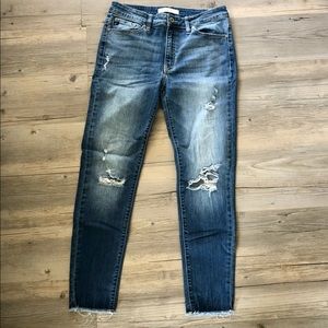 Kancan Medium Wash Distressed Skinny Jeans 29